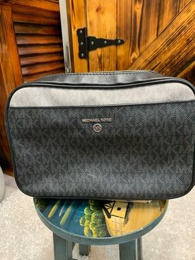 Michael Kors blue and Gray Logo crossbody
